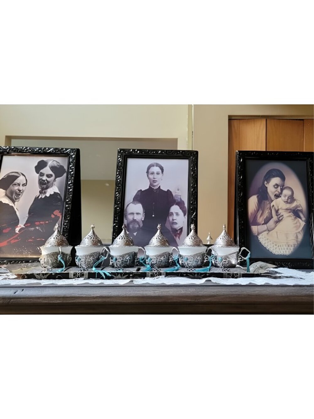 Halloween Decoration Scary Indoor Wall Decor, 3Pack 3D Changing Face Moving Pic